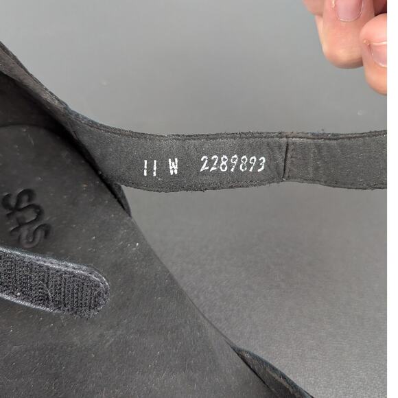 SAS Black Suede Leather Mary Jane Comfort Shoes Size 11 W Wide USA Tripad - Picture 8 of 9